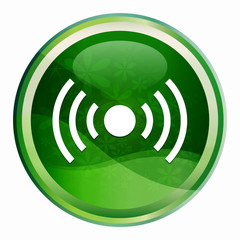 Canvas Print - Network signal icon Natural Green Round Button