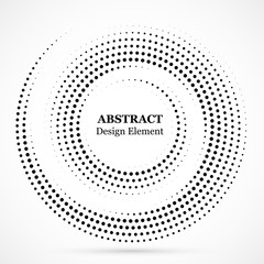Wall Mural - Black abstract vector circle frame halftone dots design element.Halftone effect vector pattern for your design. Circle dots isolated on the white background for advertisement.