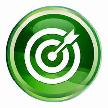 Target Arrow Icon Natural Green Round Button