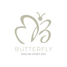 Letter B Butterfly Logo Design
