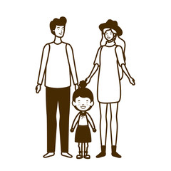 Poster - silhouette of couple of parents with children