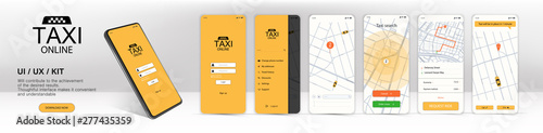 Fotomural Call a taxi online, mobile application