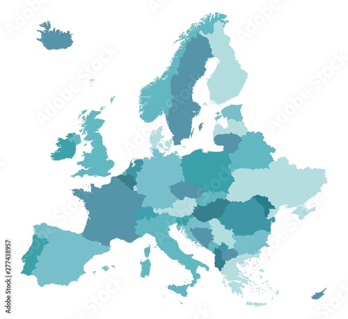 Fototapeta na szkło Mapa Europy