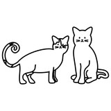 Fototapeta Dinusie - cute cats mascots adorables characters
