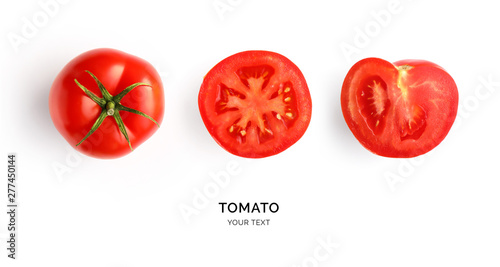 Fotomural Creative layout made of tomato on the white background