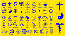 World Religion Symbols Signs Of Major Religious Groups And Other Religions   Isolated. Easy To Modify