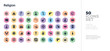 © zaurrahimov - 50 religion vector icons set in a colorful hexagon buttons