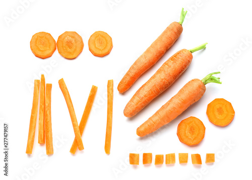 Fotografía Pieces with carrot on white background