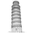 leaning tower of Pisa in Italy vector illustration sketch doodle hand drawn with black lines isolated on white background