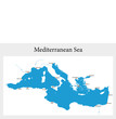 small outline map of the mediterranean sea