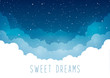 Night starry sky with clouds for Your design