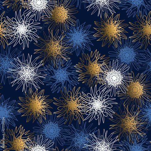 Christmas and new year night blue luxury motif