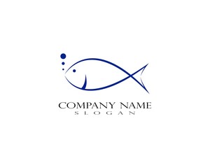 Fish logo template. Creative vector symbol of fishing club or online 