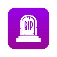 Wall Mural - Gravestone with RIP text icon digital purple for any design isolated on white vector illustration