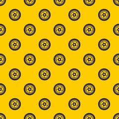 Poster - Camera aperture pattern seamless vector repeat geometric yellow for any design