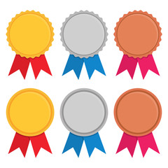 Wall Mural - set of golde, silver and bronze medal in a flat design