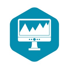 Poster - Monitor and a chart icon. Simple illustration of monitor and a chart vector icon for web