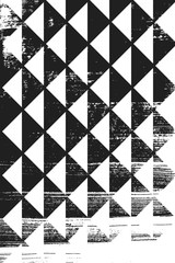 Canvas Print - Grunge abstract geometric pattern. Vertical black and white backdrop.