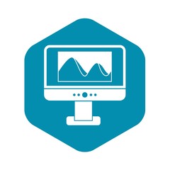 Aufkleber - Computer monitor with photo on the screen icon. Simple illustration of computer monitor vector icon for web