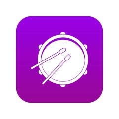 Poster - Drum icon digital purple for any design isolated on white vector illustration