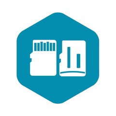 Poster - Both sides of SD memory card icon. Simple illustration of SD memory card vector icon for web