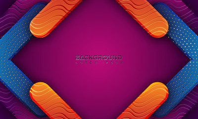 Poster - Modern background textured with 3D style and wavy lines. Abstract colorful papercut background with wavy lines.
