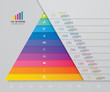 10 steps pyramid with free space for text on each level. infographics, presentations or advertising. EPS10.	