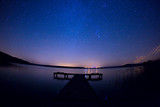 Fototapeta  - Droga mleczna gwiazdy astrofotografia jezioro kładka wszechświat kosmos