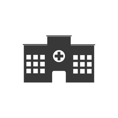 Poster - Hospital icon template black color editable. Hospital symbol vector sign isolated on white background. Simple logo vector illustration for graphic and web design.