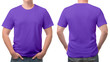 close up purple t-shirt cotton man pattern isolated on white.