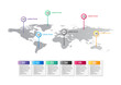 © zhaluldesign - world map Infographic template with icons options . world infographic . business infographic for presentations, layout, banner, chart, info graph.