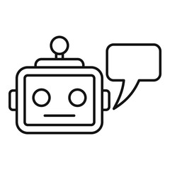 Poster - chatbot service icon. outline chatbot service vector icon for web design isolated on white backgroun