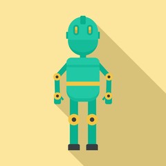 Poster - Metal humanoid icon. Flat illustration of metal humanoid vector icon for web design