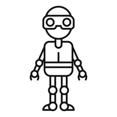 Sticker - Robot icon. Outline robot vector icon for web design isolated on white background