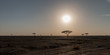 Steinwüste in den Vereinigten Arabischen Emiraten im Sonnenuntergang