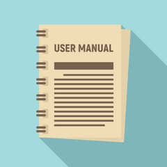 Poster - User manual icon. Flat illustration of user manual vector icon for web design