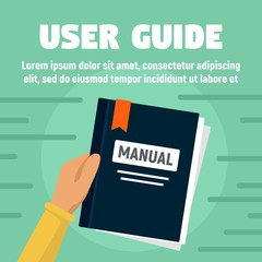 Poster - User guide manual concept banner. Flat illustration of user guide manual vector concept banner for web design
