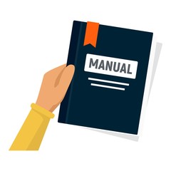 User manual icon. Flat illustration of user manual vector icon for web design