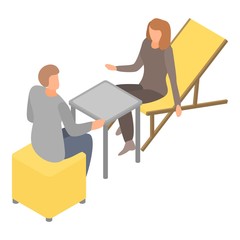Poster - Office meeting icon. Isometric of office meeting vector icon for web design isolated on white background