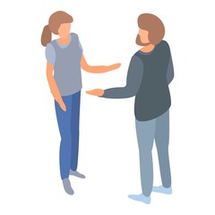 Poster - Office worker conversation icon. Isometric of office worker conversation vector icon for web design isolated on white background