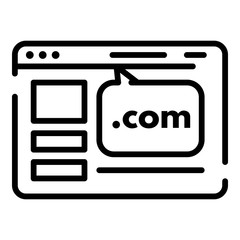 Poster - Web site domain icon. Outline web site domain vector icon for web design isolated on white background