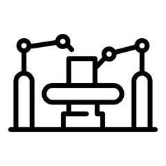 Poster - Industry assembly line icon. Outline industry assembly line vector icon for web design isolated on white background