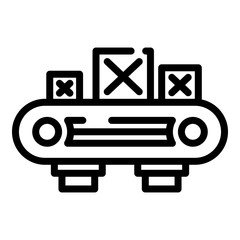 Poster - Assembly wood box line icon. Outline assembly wood box line vector icon for web design isolated on white background