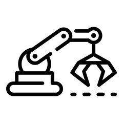 Poster - Assembly robot hand icon. Outline assembly robot hand vector icon for web design isolated on white background