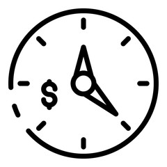 Poster - Money clock icon. Outline money clock vector icon for web design isolated on white background