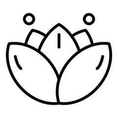 Poster - Lotus flower icon. Outline lotus flower vector icon for web design isolated on white background