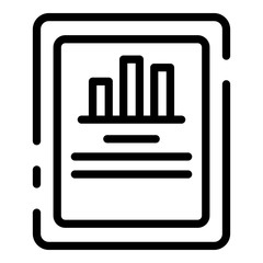 Poster - Tablet finance graph icon. Outline tablet finance graph vector icon for web design isolated on white background