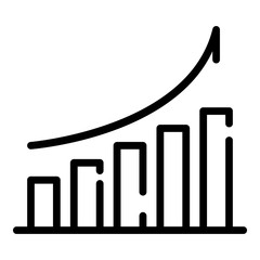 Poster - Finance graph grow icon. Outline finance graph grow vector icon for web design isolated on white background