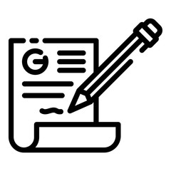 Poster - Sign finance contract icon. Outline sign finance contract vector icon for web design isolated on white background