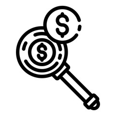 Poster - Money searching icon. Outline money searching vector icon for web design isolated on white background